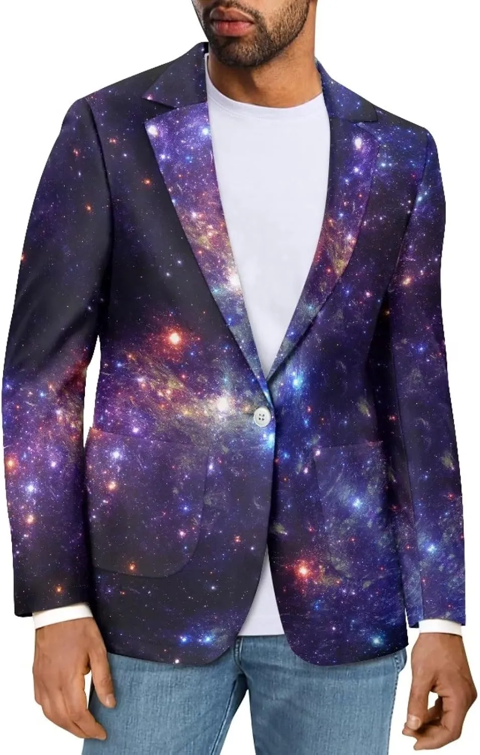 Men's Casual Blazer Long Sleeve Suit Jackets Sports Coats One Button Business Jacket with Pocket S-5XL