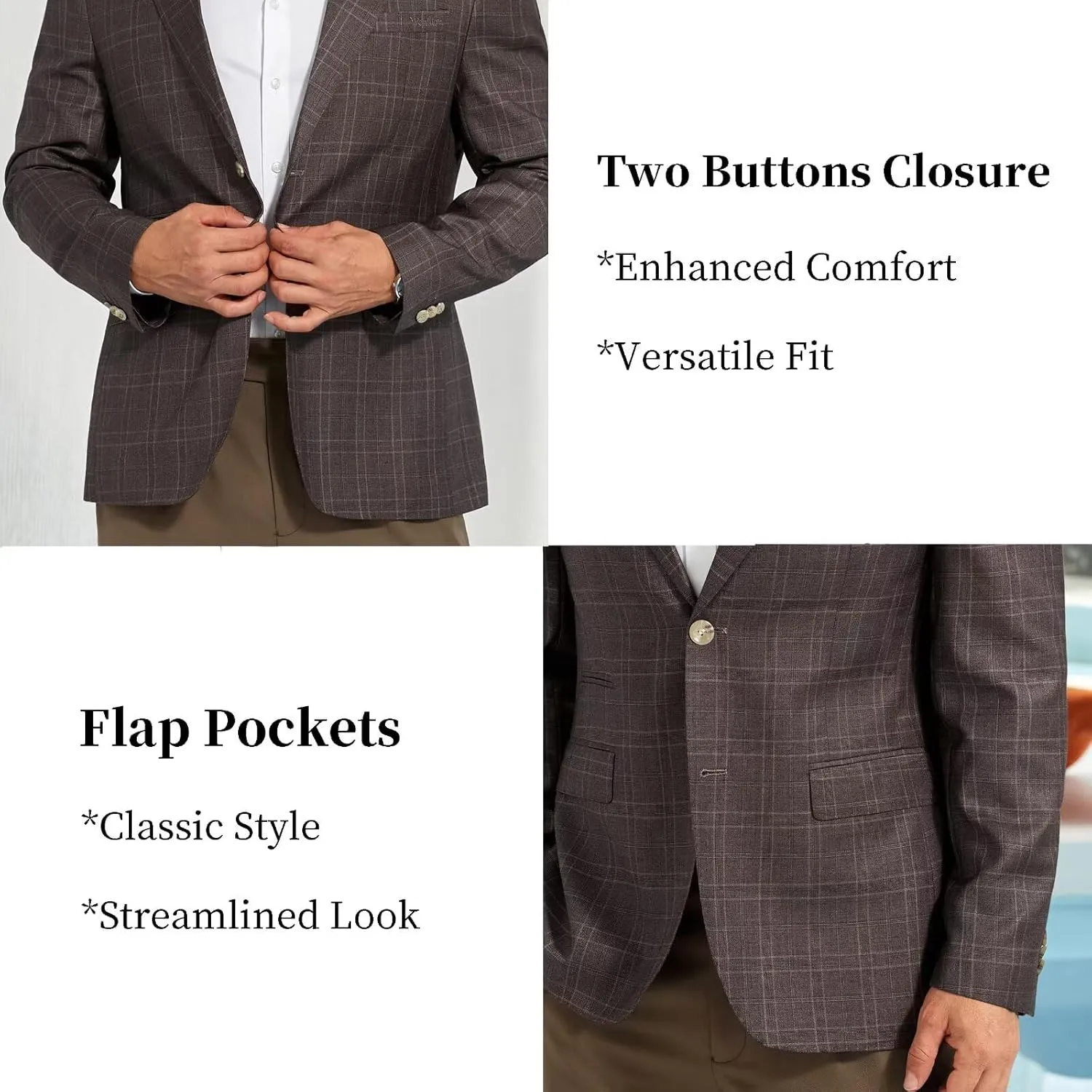 Men's Casual Blazer Suit Jackets Slim Fit Sport Coat Single Breasted Suit Blazers Dinner Party Prom