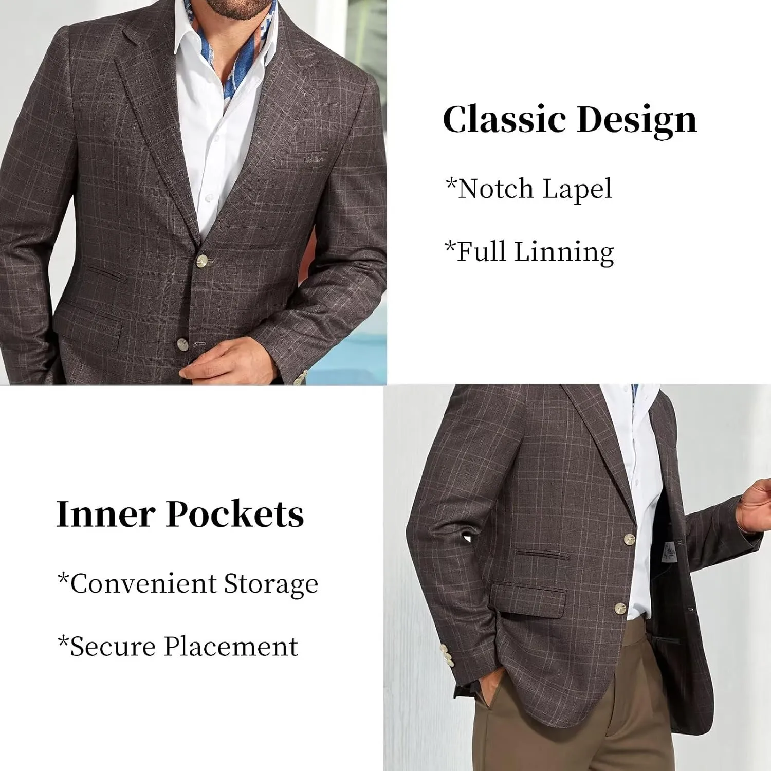 Men's Casual Blazer Suit Jackets Slim Fit Sport Coat Single Breasted Suit Blazers Dinner Party Prom