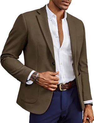 Mens Casual Sport Coats Two Button Suit Jacket with Pockets Lightweight Sport Coat Blazer