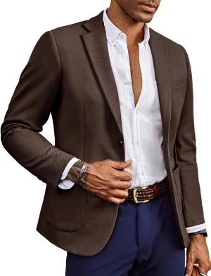 Mens Casual Sport Coats Two Button Suit Jacket with Pockets Lightweight Sport Coat Blazer