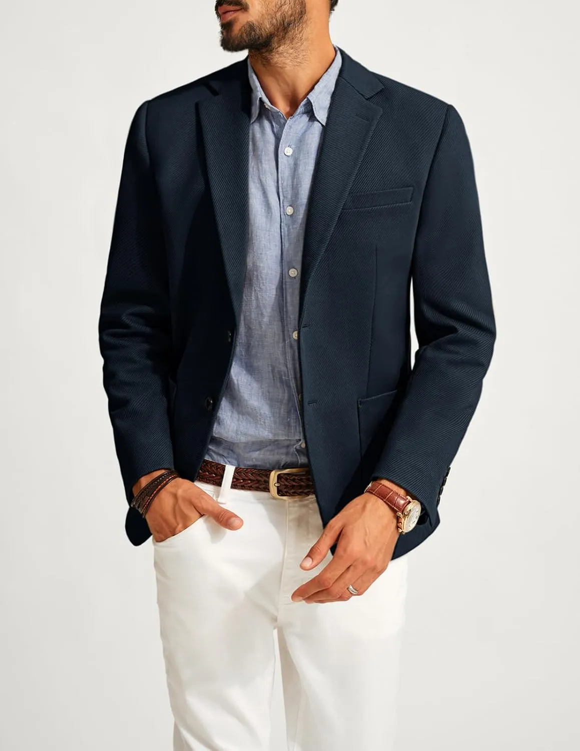 Mens Casual Sport Coats Two Button Suit Jacket with Pockets Lightweight Sport Coat Blazer