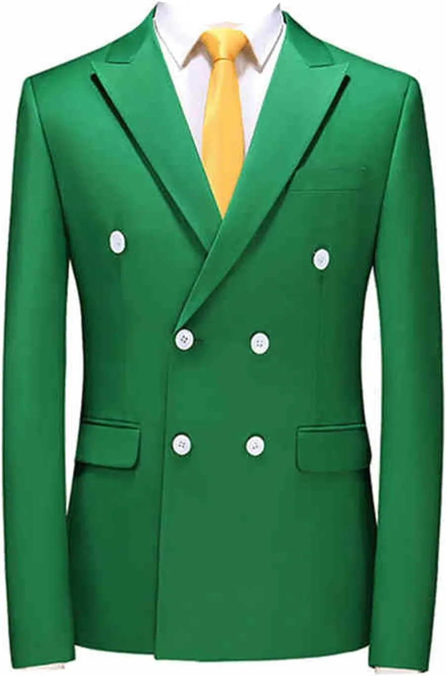 Mens Double Breasted Blazer Slim Fit Casual Suit Jacket Lightweight Business Prom Sport Coats