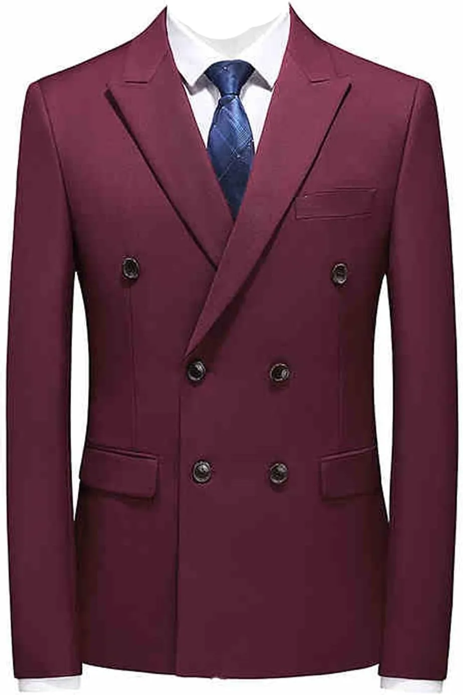 Mens Double Breasted Blazer Slim Fit Casual Suit Jacket Lightweight Business Prom Sport Coats
