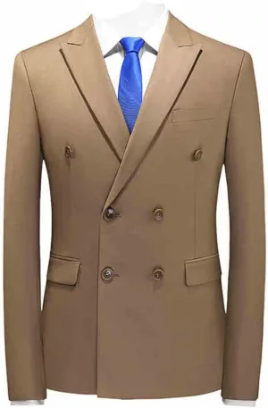Mens Double Breasted Blazer Slim Fit Casual Suit Jacket Lightweight Business Prom Sport Coats