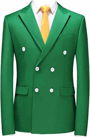 Mens Double Breasted Blazer Slim Fit Casual Suit Jacket Lightweight Business Prom Sport Coats