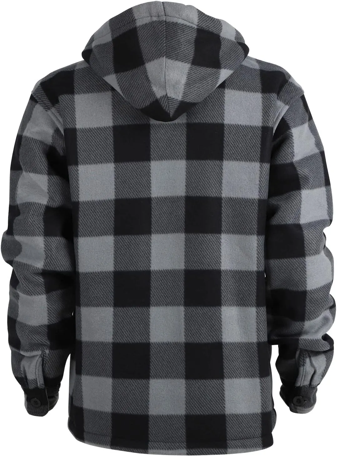 Mens Flannel Jackets Sherpa Lined Fleece Zip Up Winter Warm Workout Plaid Sweatshirt with Hood
