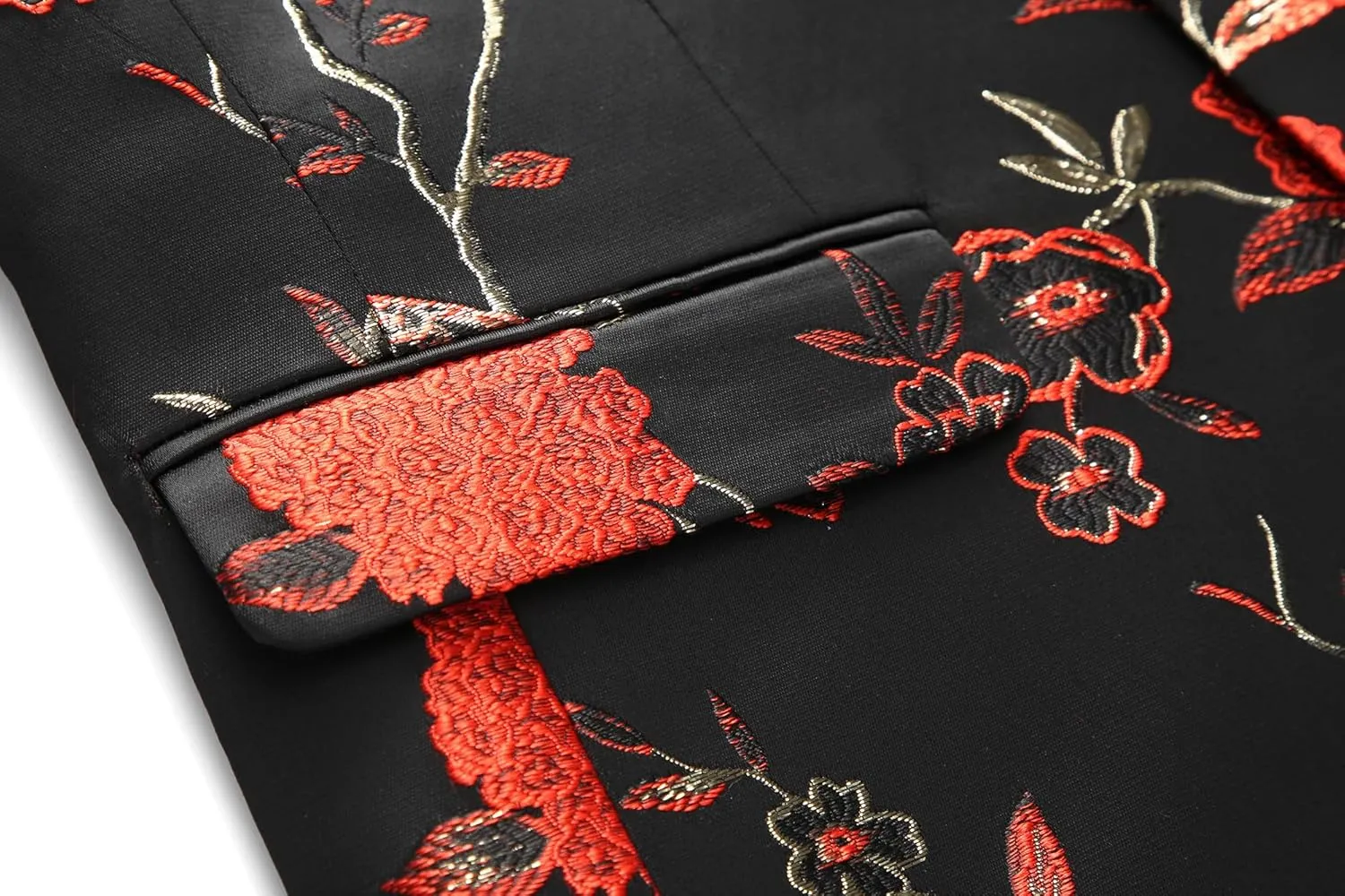 Mens Floral Suit Jacket Jacquard Paisley Luxury One Button Slim Fitted Business Wedding Tuxedo Suit Blazer Jacket