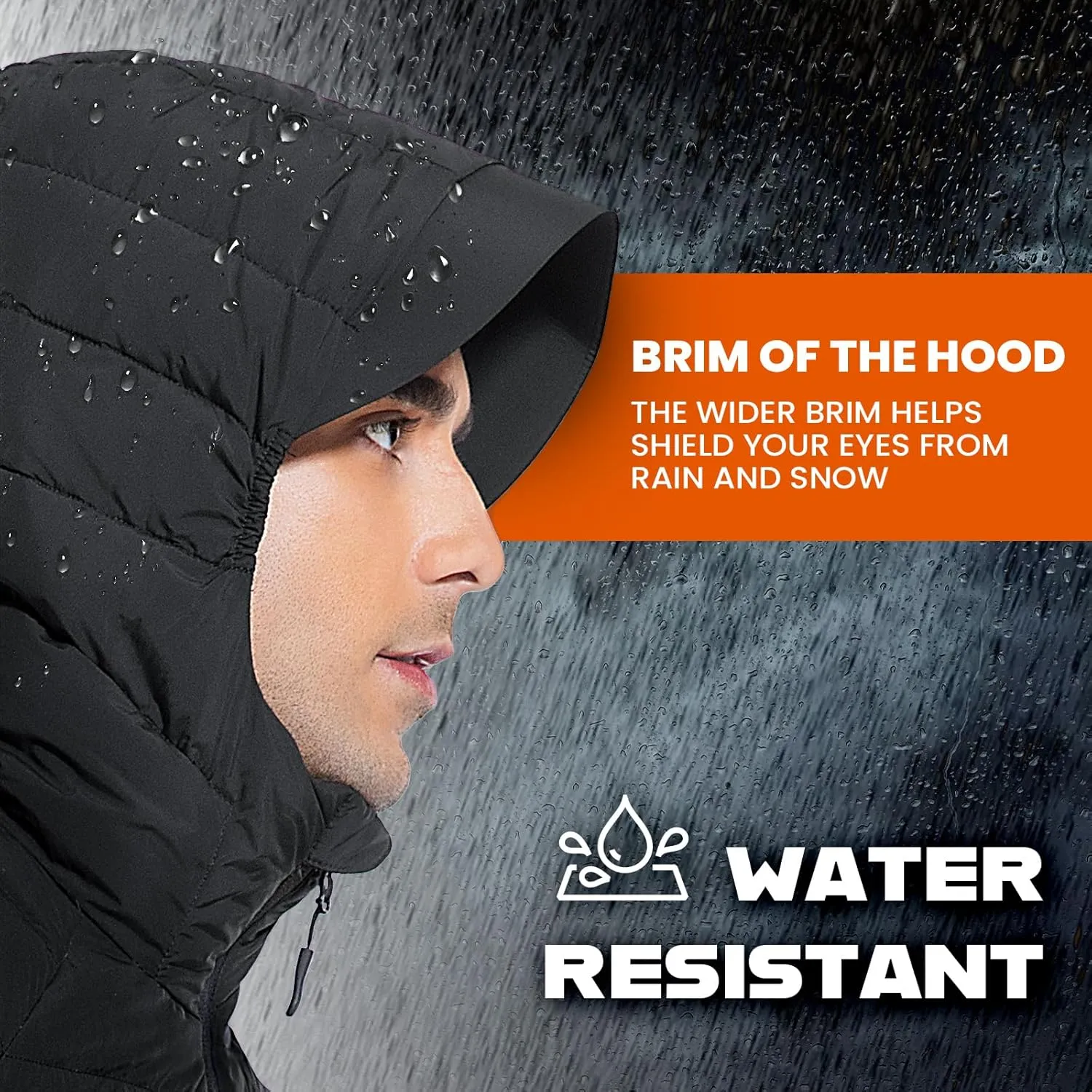 Men's Lightweight Packable Down Jacket Water-Resistant Winter Puffer Jackets with Hood