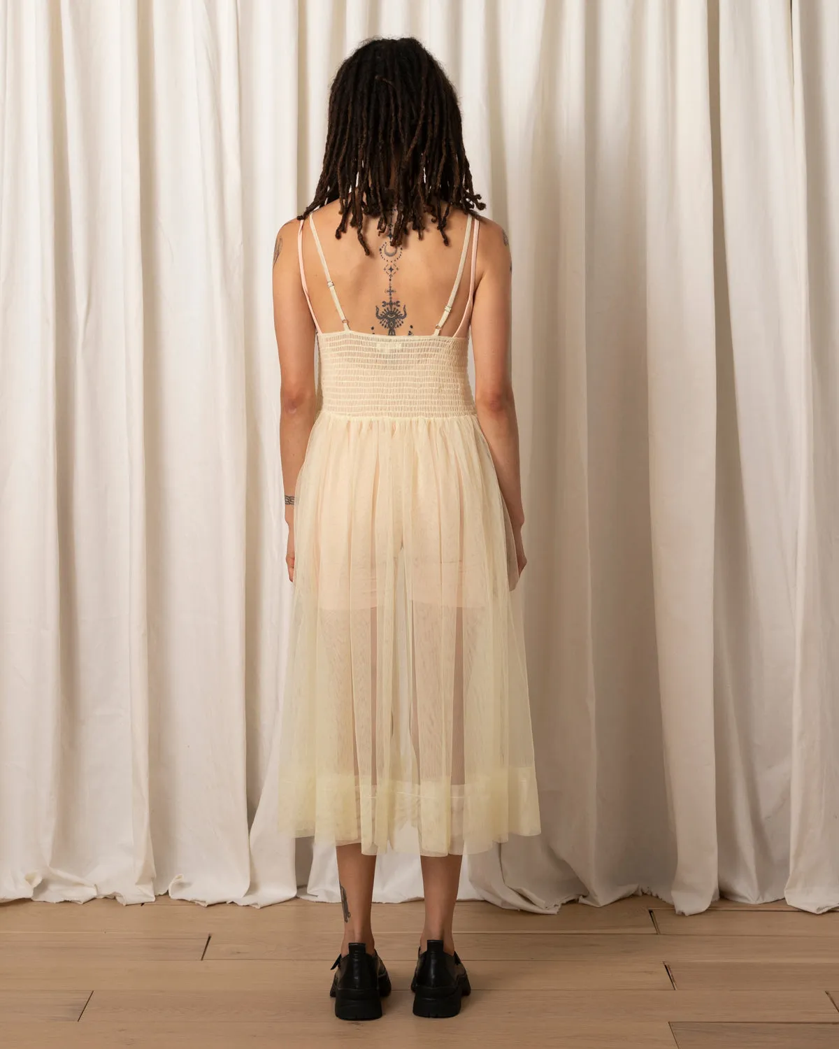 MESH BALLERINA DRESS - BLACK