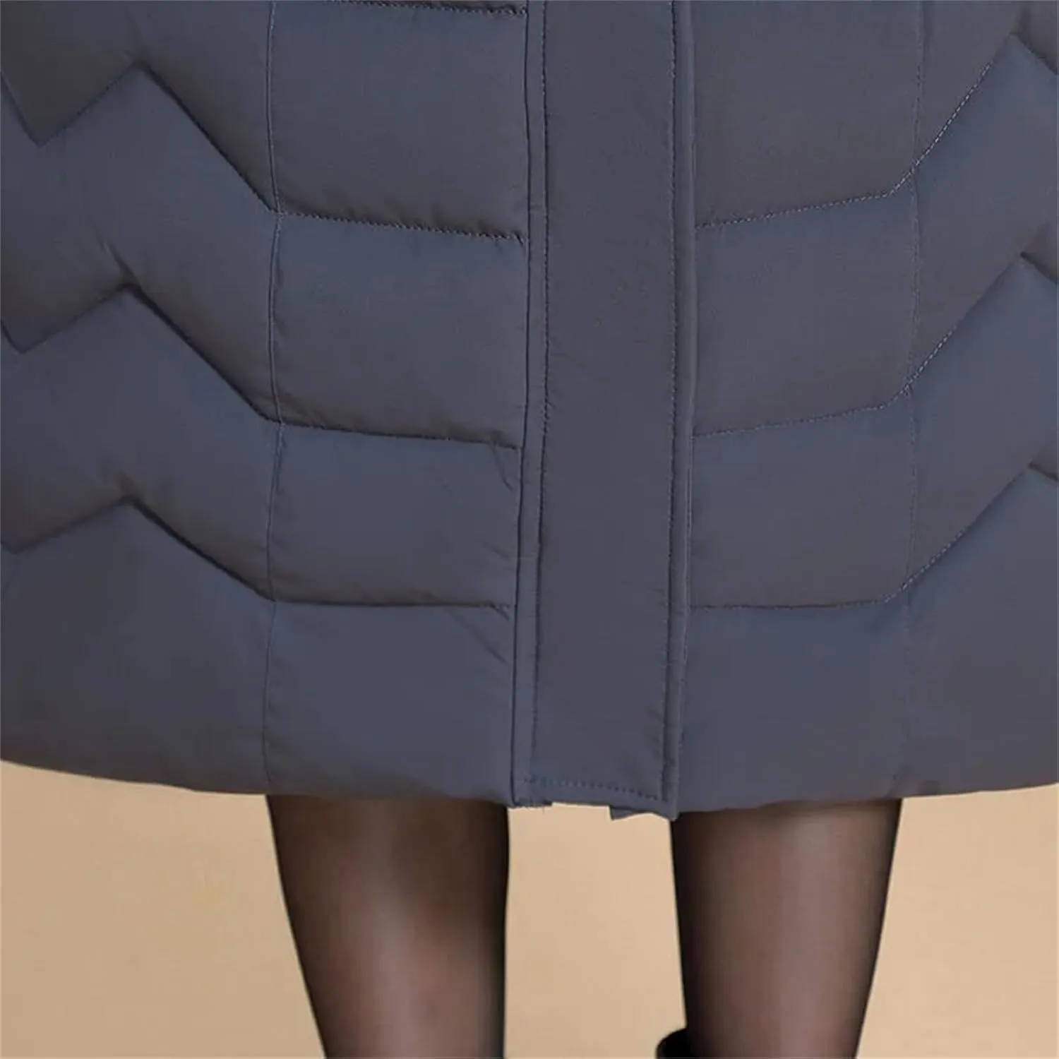 Middle-Aged Mother Winter Down Cotton Jacket Large Size X-Long Elegant Female Winter Coat Hooded Fur Padded Parka