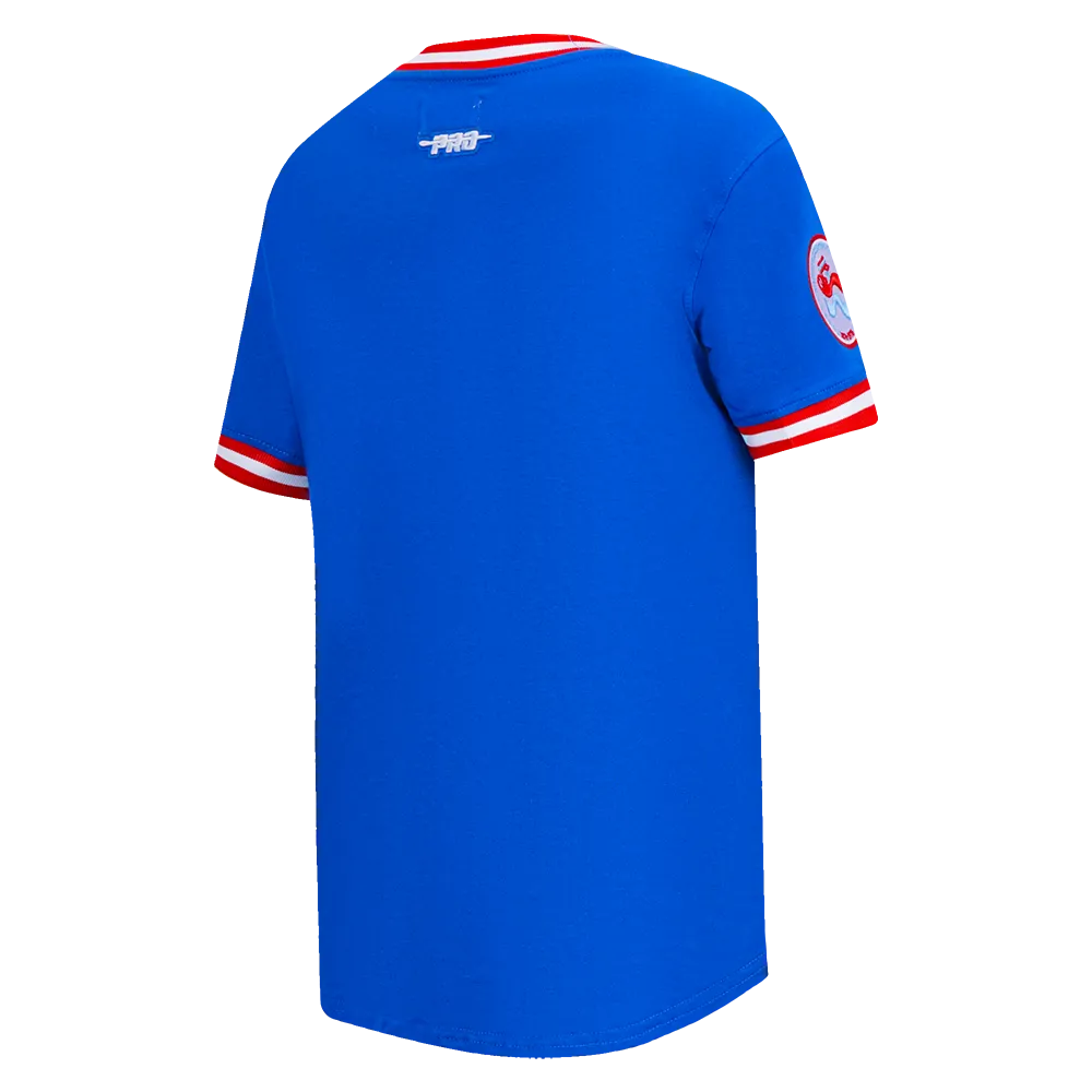 MLB ATLANTA BRAVES RETRO CLASSIC BIG BOYS SHORT SLEEVE STRIPED RIB TOP (ROYAL BLUE/RED)