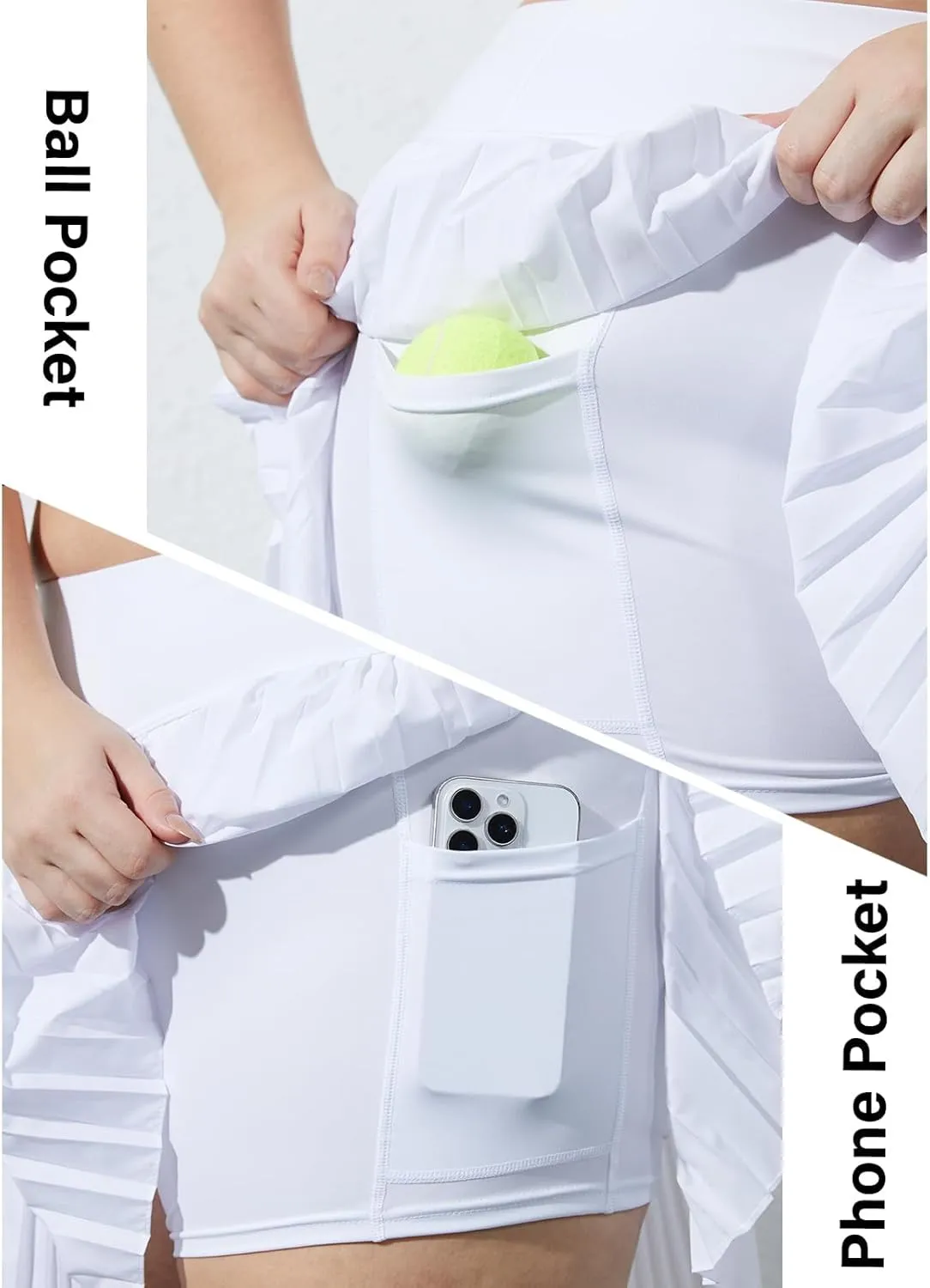 Moon Wood Women Plus Size Pleated Tennis Skirt with Shorts High Waisted Athletic Golf Skort Skirts with Pockets