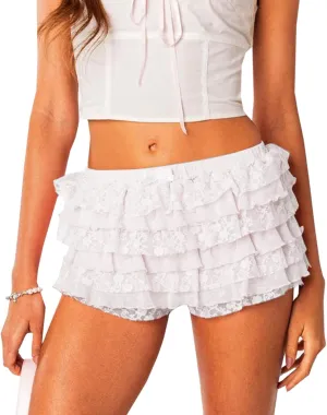 Navneet Women Y2K Lolita Bloomers Lace Ruffle Booty Mini Shorts Sexy Coquette Boy Shorts