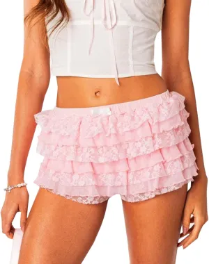 Navneet Women Y2K Lolita Bloomers Lace Ruffle Booty Mini Shorts Sexy Coquette Boy Shorts