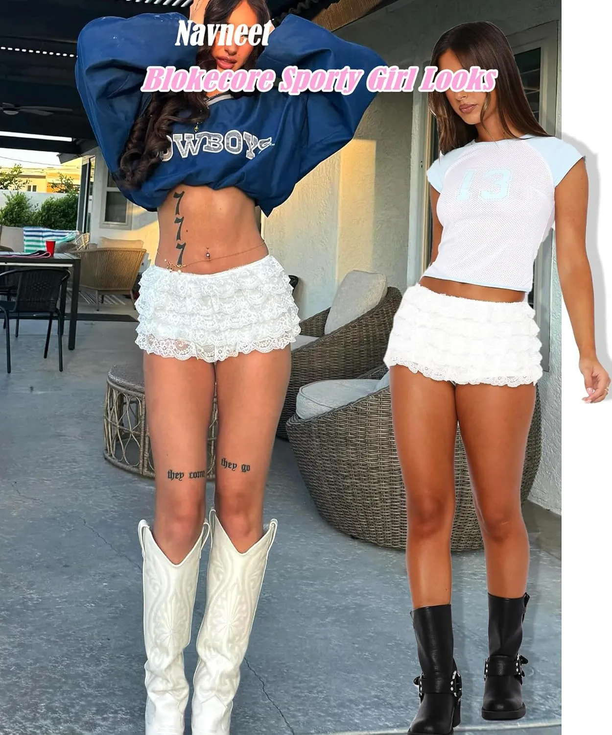 Navneet Women Y2K Lolita Bloomers Lace Ruffle Booty Mini Shorts Sexy Coquette Boy Shorts