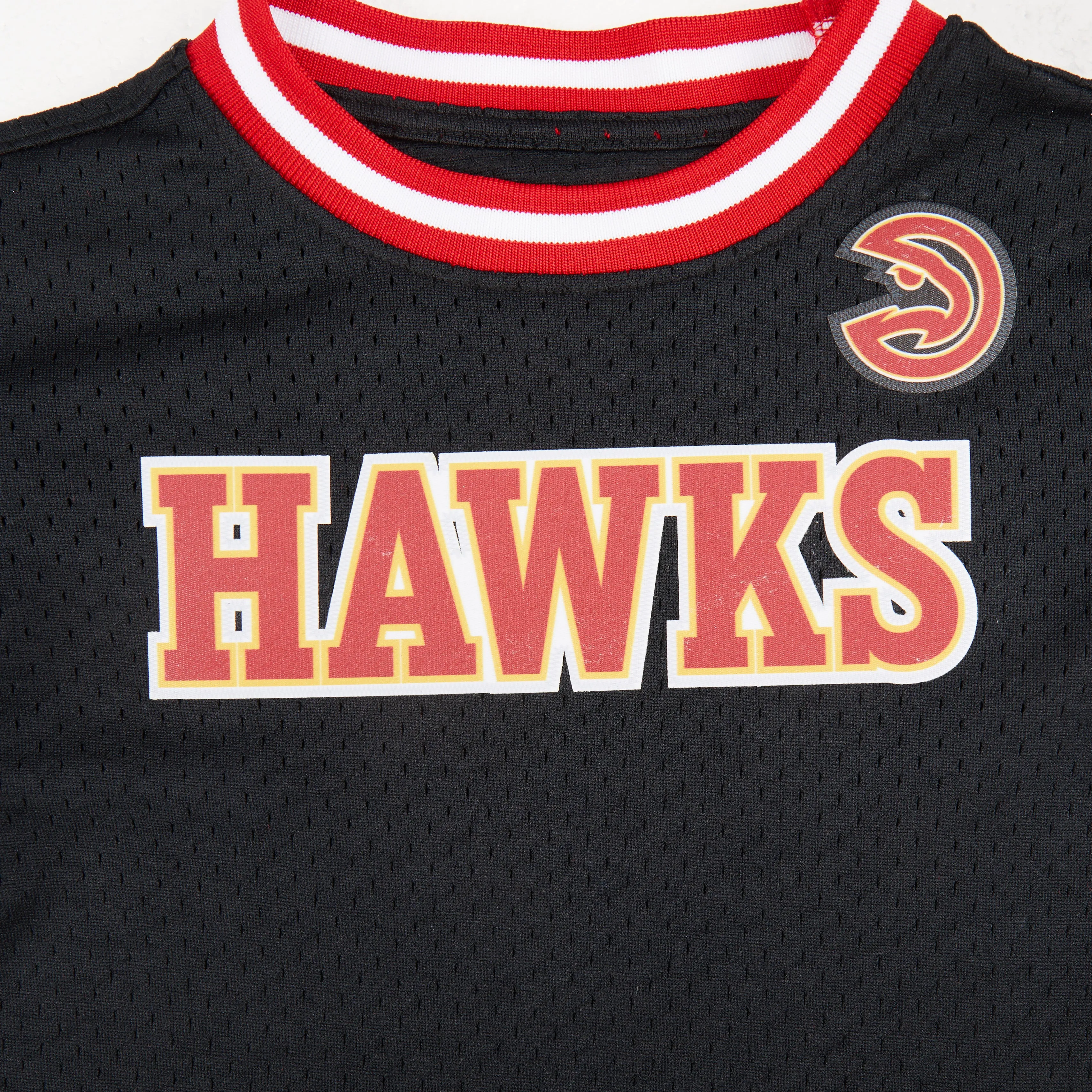 NBA ATLANTA HAWKS CLASSIC LITTLE BOYS SHORT SLEEVE MESH TEE (BLACK/RED)