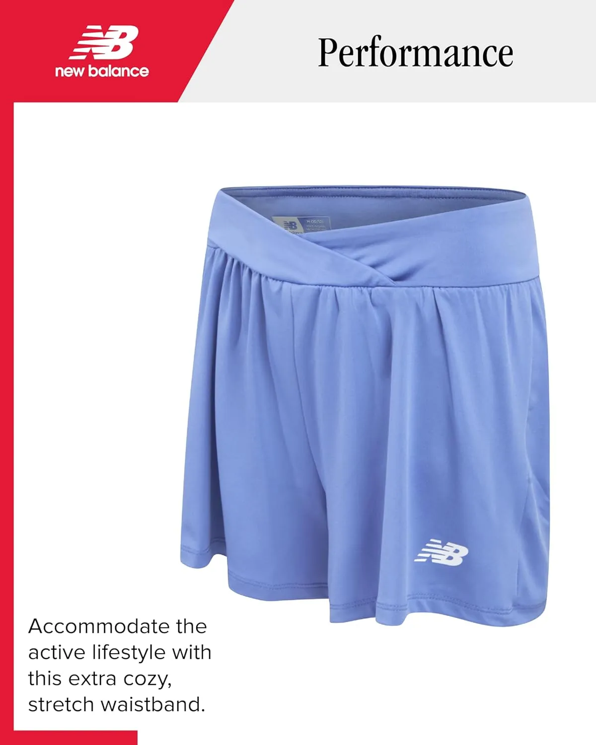 New Balance Girls' Active Skort Set - 2 Piece Short Sleeve T-Shirt and Performance Tennis Scooter Skirt (Sizes: 7-12)