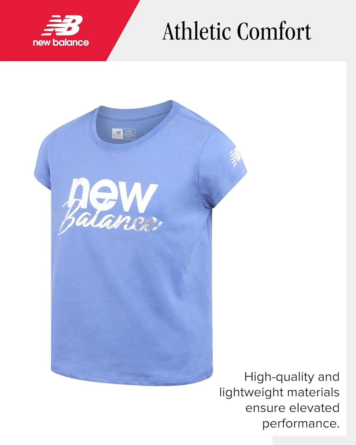 New Balance Girls' Active Skort Set - 2 Piece Short Sleeve T-Shirt and Performance Tennis Scooter Skirt (Sizes: 7-12)