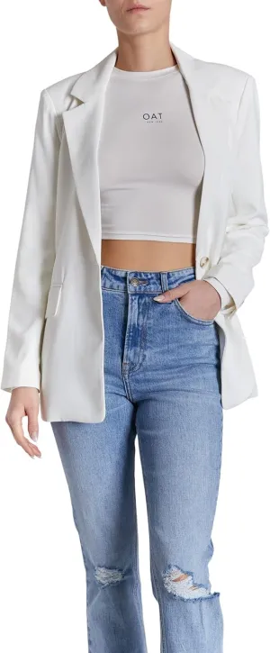 O A T NEW YORK Women's Plus Size Luxury Clothing Boyfriend Blazer