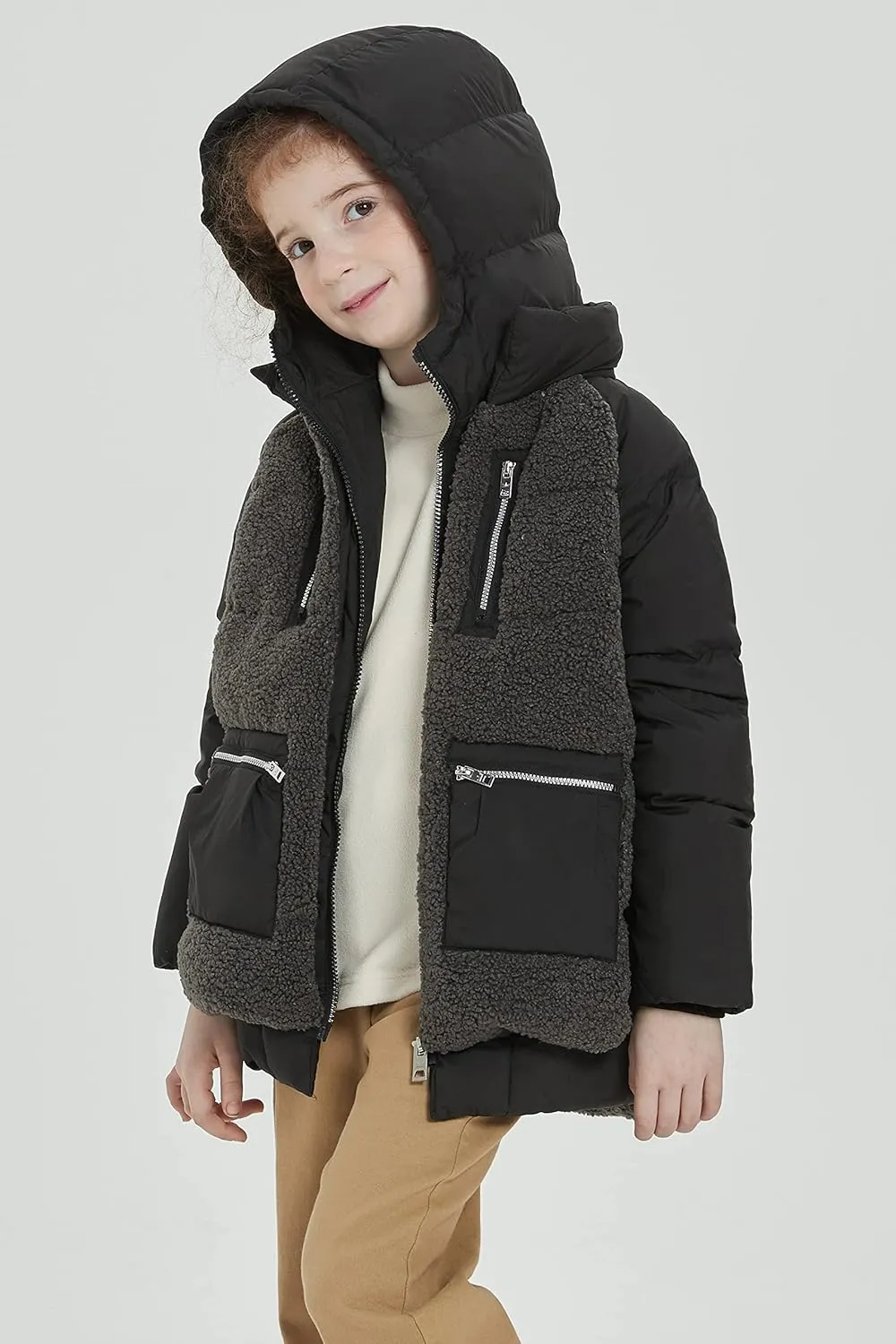 Orolay Children Hooded Down Coat Girl's Quilted Puffer Jacket Boy's Winter Jackets