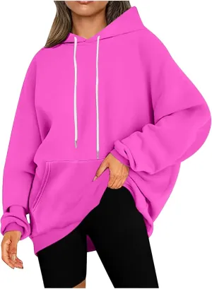 Oversized Hoodie For Women Trendy 2023 Fall Outfits Solid Long Sleeve Comfy Pullover Tops Dressy Casual Y2K Clothes