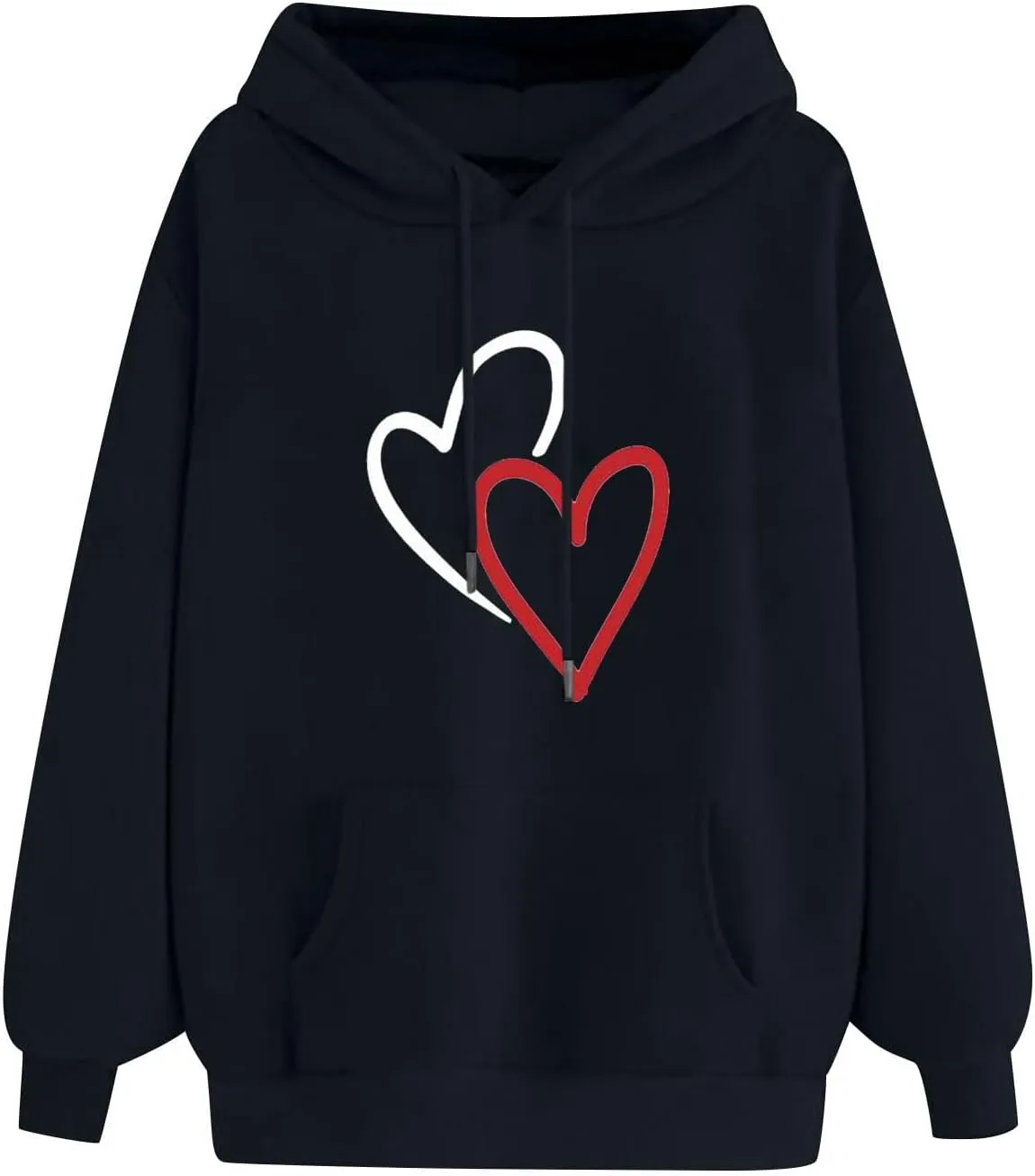 Oversized Hoodies for Women Letter Print Loose Fall Hooded Preppy Sweatshirt Long Sleeve Drop Shoulder Pullovers Tops