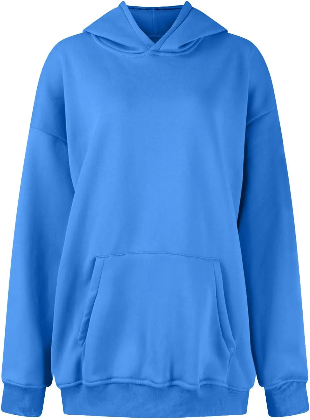 Oversized Hoodies for Women Trendy Plus Size Long Sleeve Solid Sweatshirt Loose Casual Comfy Pullover Top with Pocket