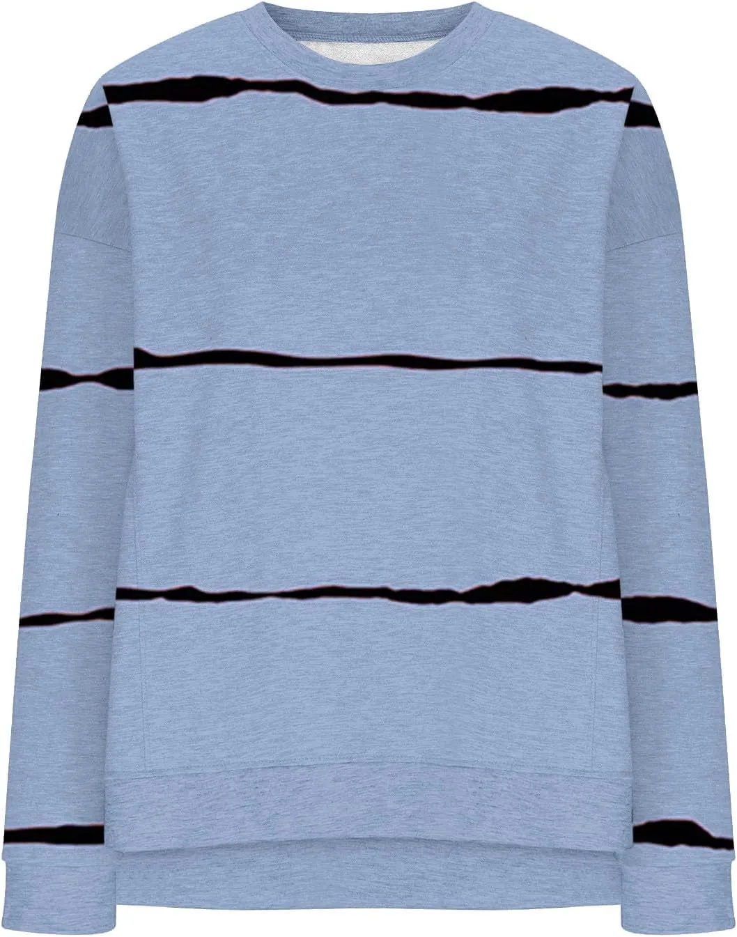 Oversized Striped Sweatshirts for Women Loose Side Slit High Low Hem Pullover Sweatshirts Autumn Casual Sports Hoodie