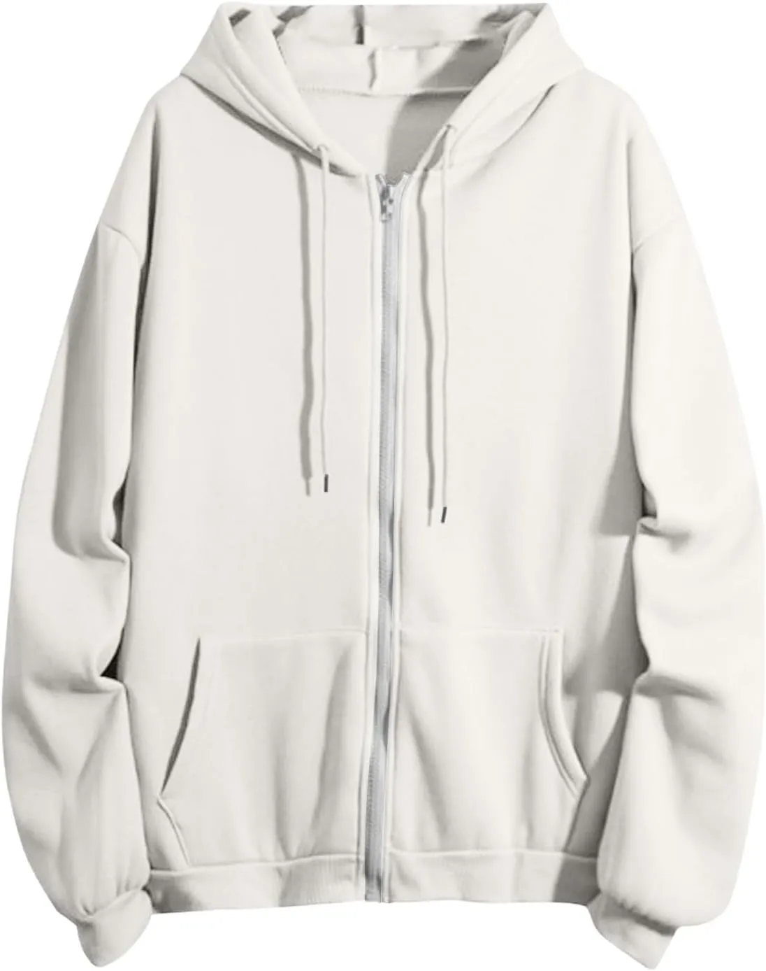 Oversized Zip Up Hoodie for Women Fall Y2k Jacket Fleece Long Sleeve Sweatshirt with Pocket Fashion Clothes 2024
