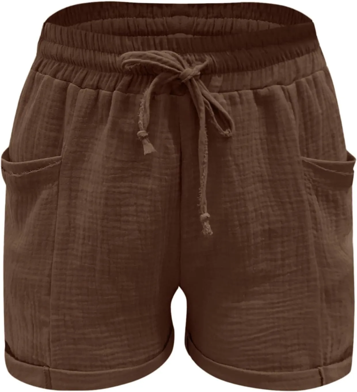 Pants for Women Lounge Elastic Waist Solid Color Pants Fashion Loose Drawstring Wide Leg Shorts with Pockets