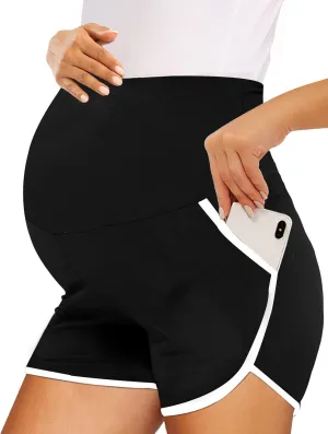 Peauty Maternity Shorts Over The Belly with Pockets, Pregnancy Lounge Shorts, Before, During After Pregnancy