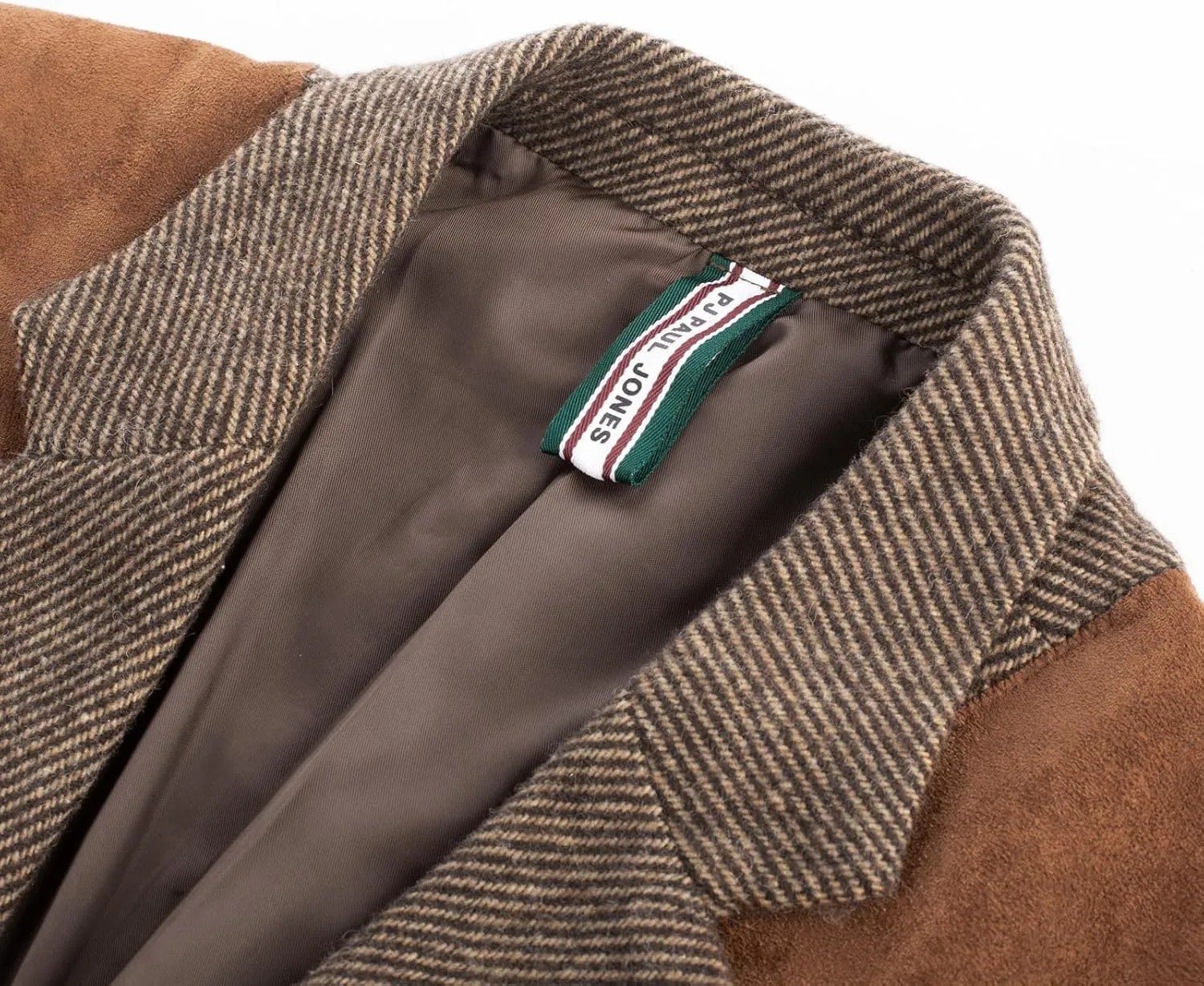 PJ PAUL JONES Men's Blazer Herringbone Tweed Sport Coats Two Button Wool Blend Formal Jacket