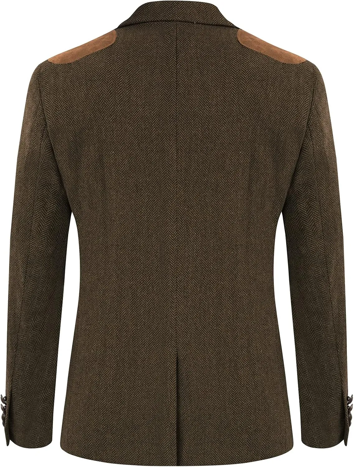 PJ PAUL JONES Men's Blazer Herringbone Tweed Sport Coats Two Button Wool Blend Formal Jacket