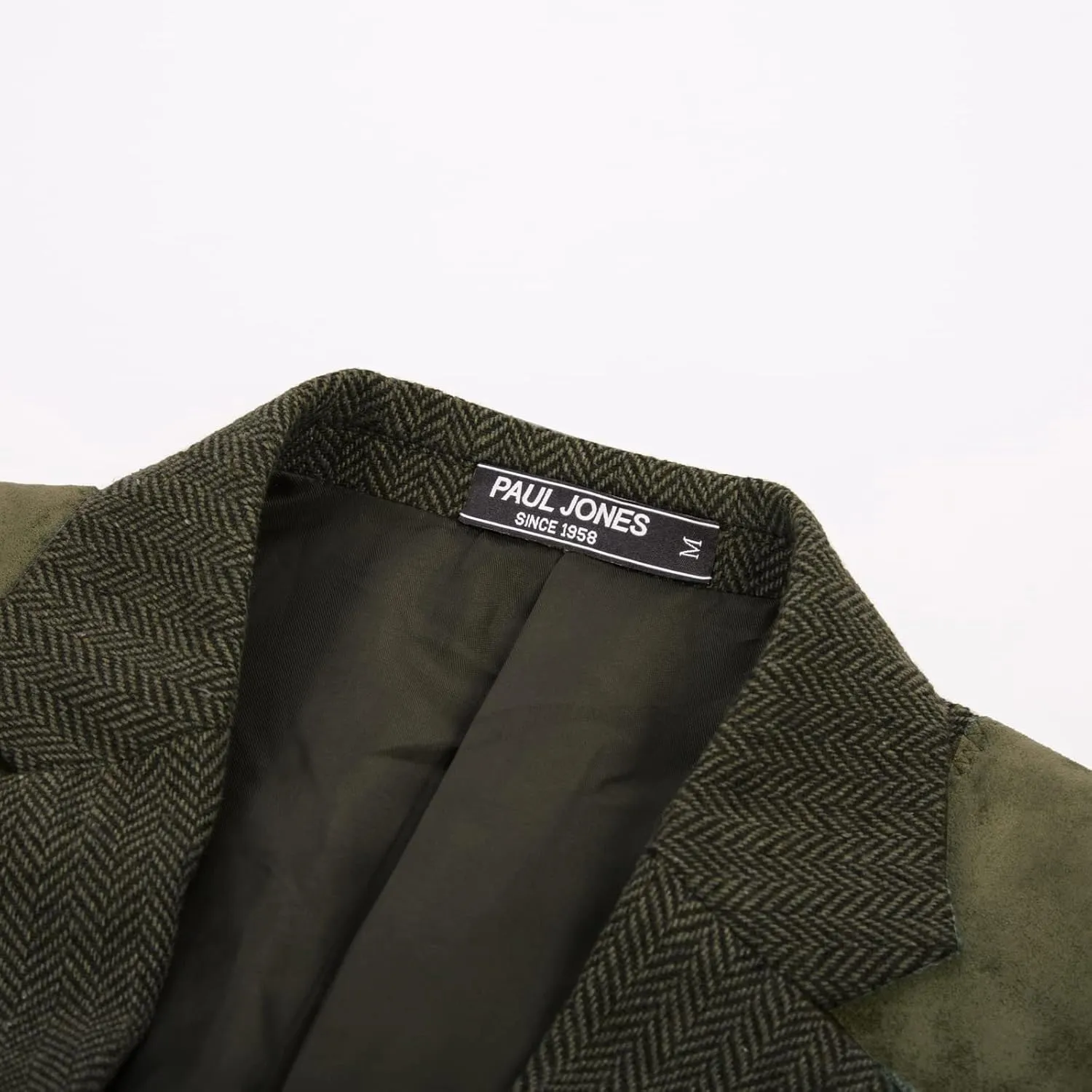 PJ PAUL JONES Men's Blazer Herringbone Tweed Sport Coats Two Button Wool Blend Formal Jacket