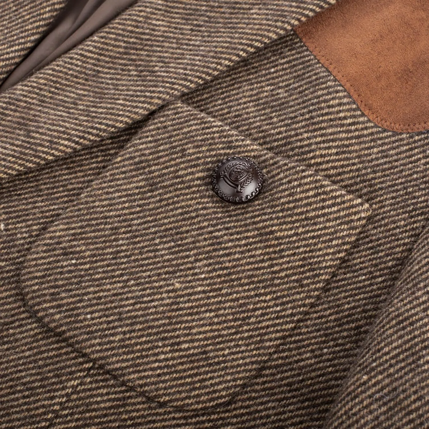 PJ PAUL JONES Men's Blazer Herringbone Tweed Sport Coats Two Button Wool Blend Formal Jacket