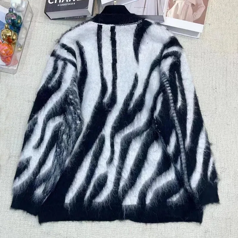Pre Order:  Multi-Pattern Wool Cardigan