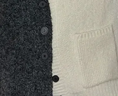 Pre Order:  Two-Tone Wool Blend Cardigan