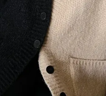 Pre Order:  Two-Tone Wool Blend Cardigan