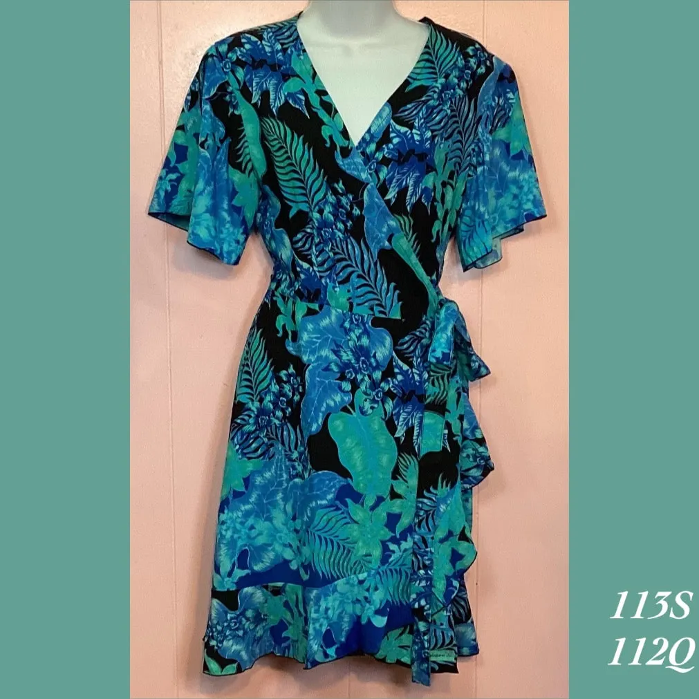 Rainbow Jo Summer Wrap Midi Dress with Sleeves - 113S - 112Q