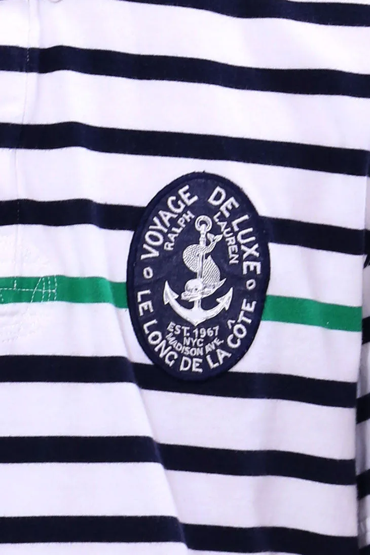 Rare White Striped Polo by Ralph Lauren