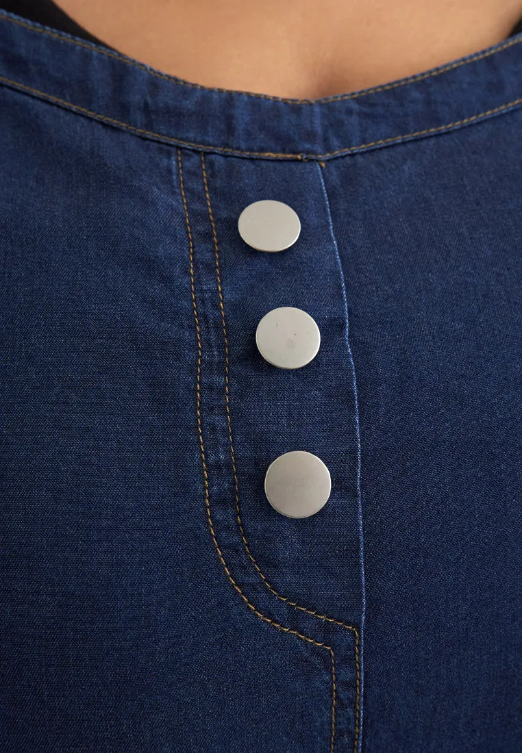 Rosie Denim Pinafore Overalls Dress