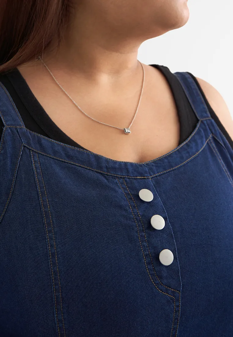 Rosie Denim Pinafore Overalls Dress