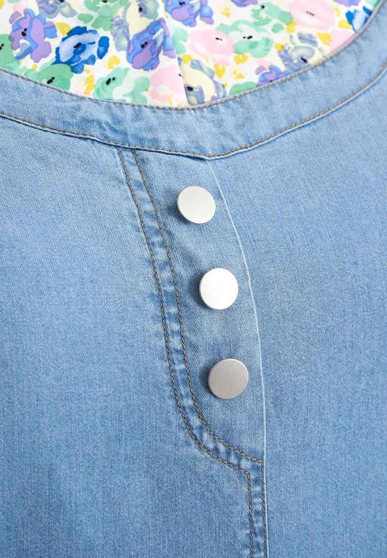 Rosie Denim Pinafore Overalls Dress