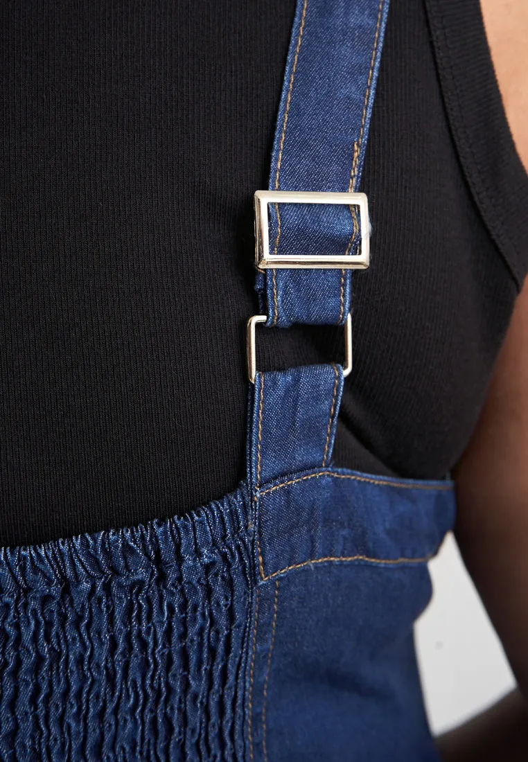 Rosie Denim Pinafore Overalls Dress