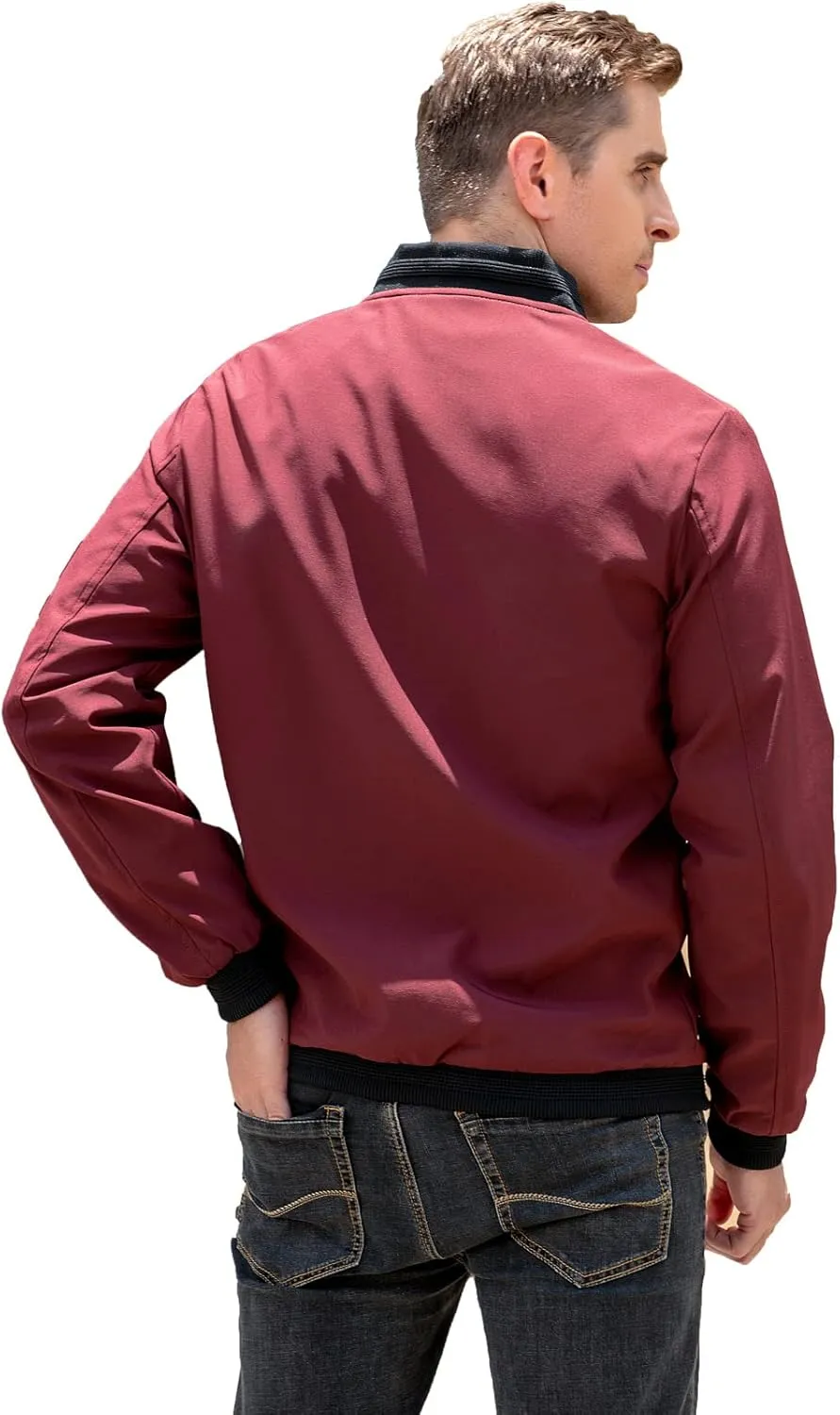 sandbank Men's Slim Fit Lightweight Softshell Flight Bomber Jacket Coat