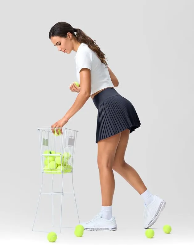 SANTINY Pleated Tennis Skirt for Women with Pockets Shorts Women's High Waisted Lightweight Athletic Golf Skorts Skirts