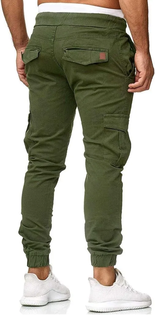 sdbrld Cargo Pants For Men Mens Cargo Pants Solid Drawstring Sport Jogger Cargo Pants Outdoor Casual Hiking Trousers Panrts