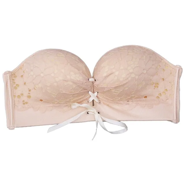 Seamless Bra BH Sexy Lace Invisible Bras For Dress Women Push Up Strapless