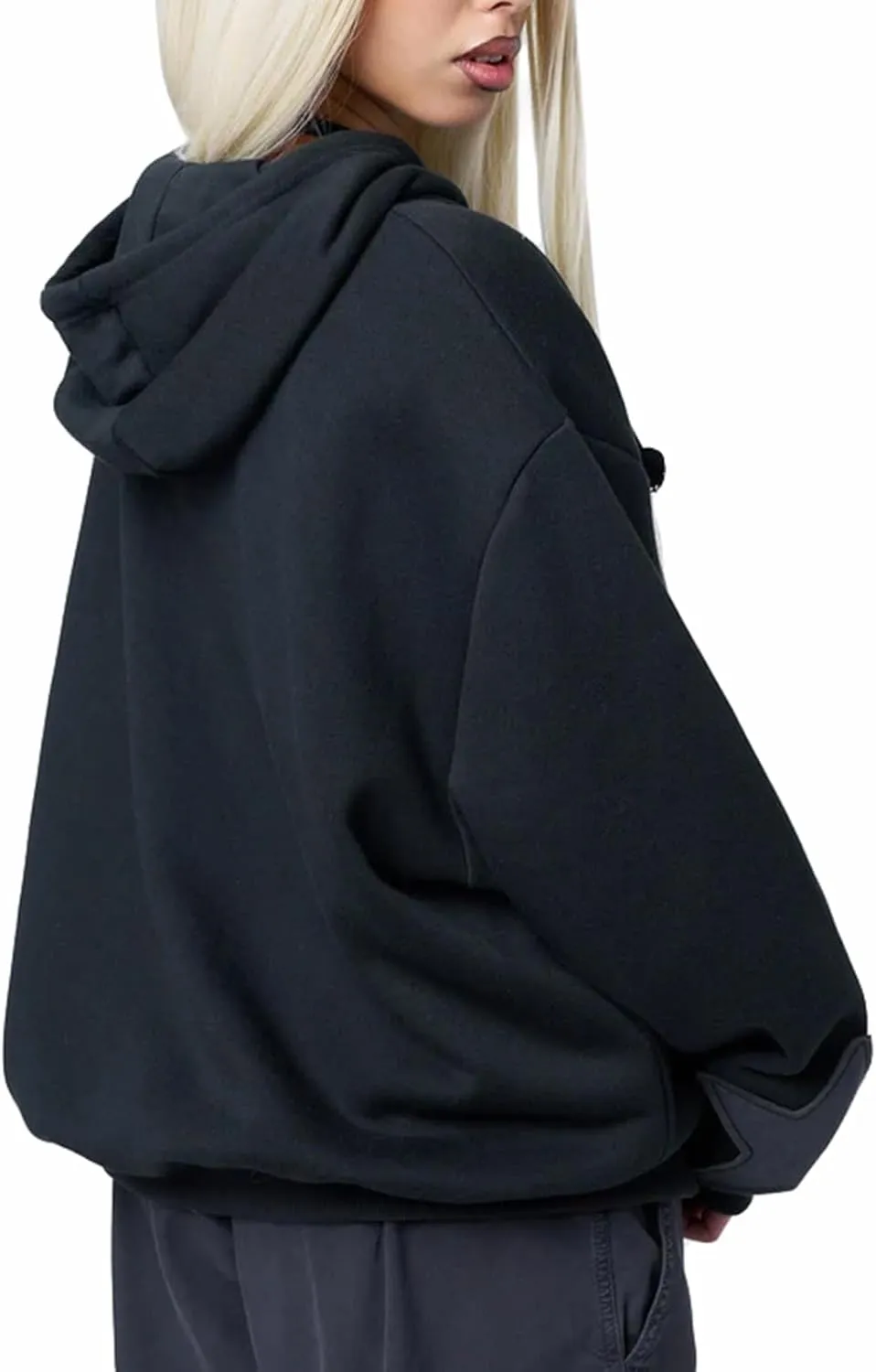 Seyurigaoka Women Y2K Star Zip Up Hoodie Retro Harajuku Oversized Gothic Hip Hop Sweatshirts Grunge Jacket Streetwear
